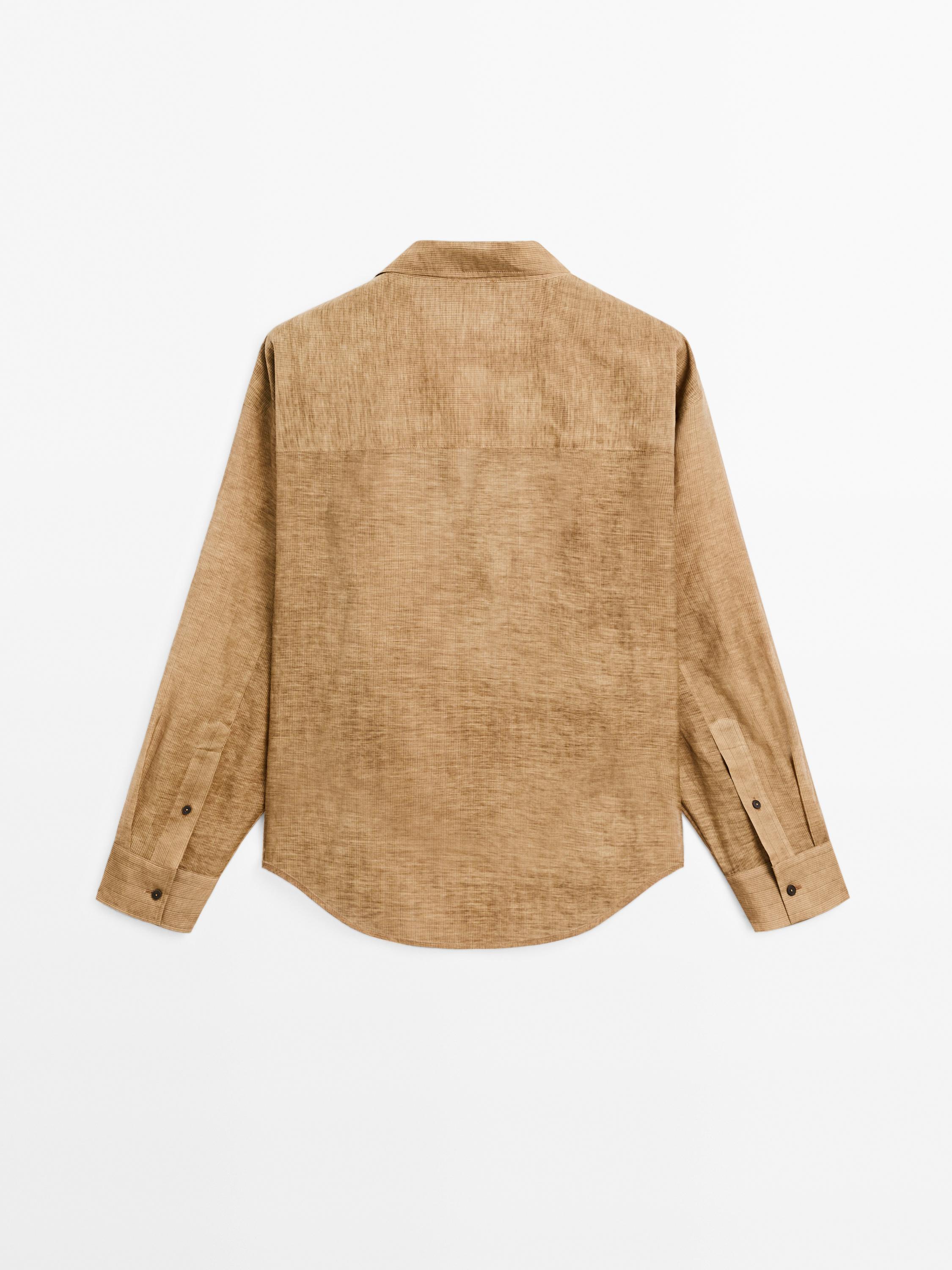 Striped cotton blend shirt